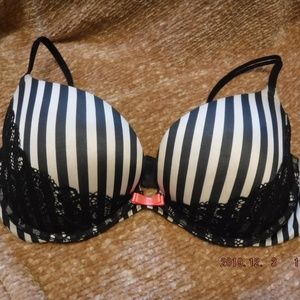 Black and white stripe Victoria's Secret bra 36D